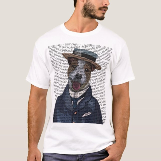 Jack Russell in Boater 2 T-Shirt (Front)
