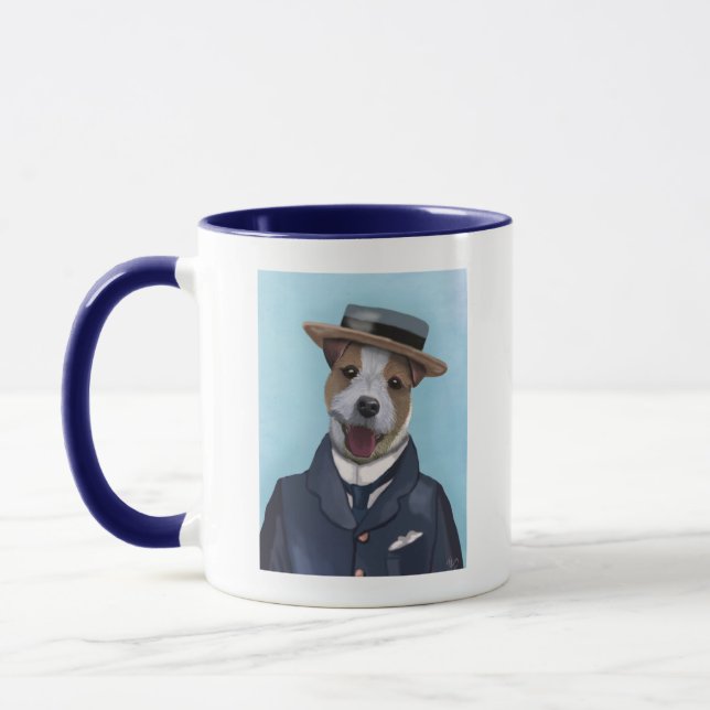 Jack Russell in Boater Mug (Left)