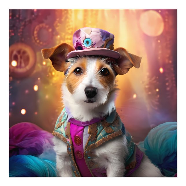Jack Russell in Colorful Costume Photo Print (Front)