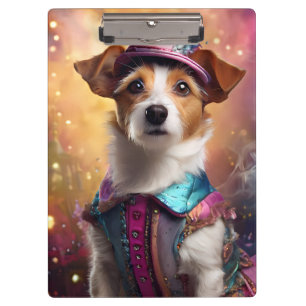  Jack Russell in Vibrant Costume Clipboard