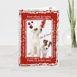 Jack Russell Let It Snow Greeting - Customizable Holiday Card