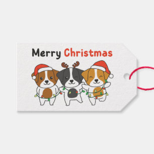 Jack Russell Merry Christmas Cute Dogs Holiday Gift Tags