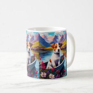 Jack Russell on a Paddle: A Scenic Adventure Coffee Mug