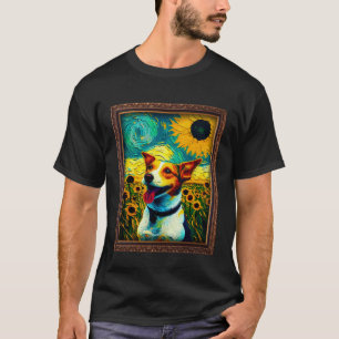 Jack Russell Painting Sunflower Flower Mom Women F T-Shirt