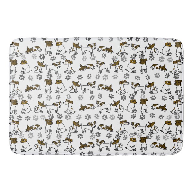 Jack Russell Paw Print Bath Mat (Front)