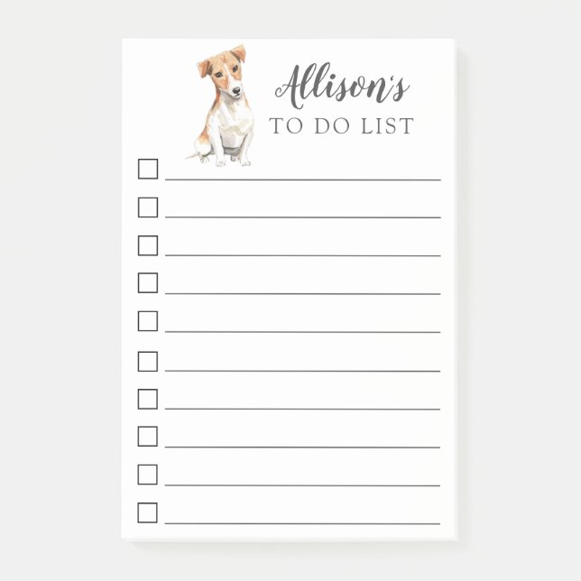 Jack Russell Personalized To Do List Post-it Notes (Front)