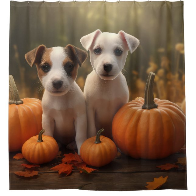 Jack Russell Puppy Autumn Delight Pumpkin  (Front)