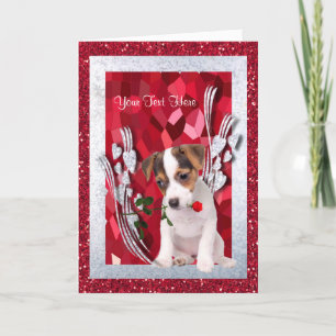 Jack Russell Puppy Customize It Valentine Greeting Holiday Card