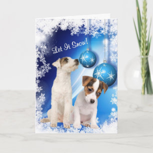 Jack Russell Puppy Let It Snow - Customize It! #2 Holiday Card