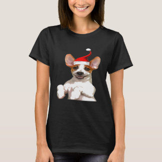 Jack Russell Santa Hat Cool Image Christmas T-Shirt
