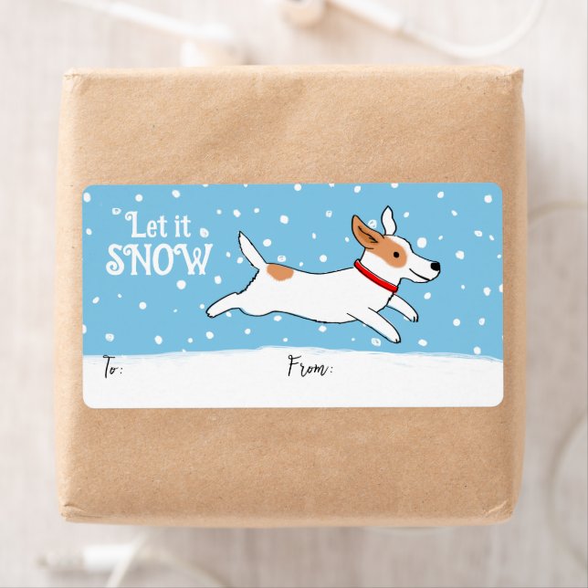 Jack Russell Snow Dog Christmas Holiday Gift (Insitu)