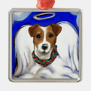 Jack Russell Terrier Angel Metal Ornament