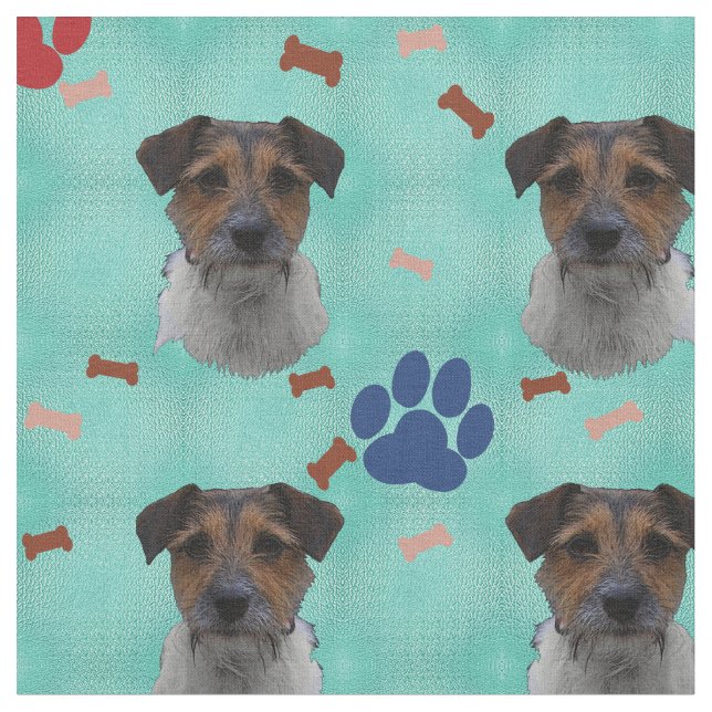 Jack Russell Terrier Art Fabric (Close Up)