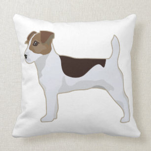 Jack Russell Terrier Basic Breed Illustration Throw Pillow