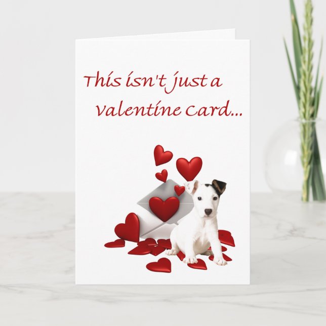 Jack Russell Terrier Be My Valentine Holiday Card (Front)
