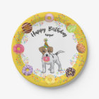 Jack Russell Terrier Birthday Party Paper Plate