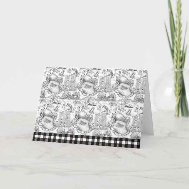 JACK RUSSELL Terrier Black Toile Thank You Card (Front)