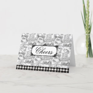 JACK RUSSELL Terrier Black Toile w/Customization Thank You Card