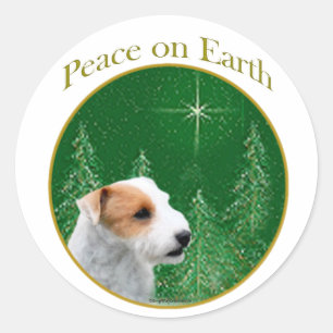 Jack Russell Terrier (broken) Peace Classic Round Sticker