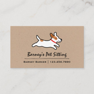 Jack Russell Terrier Cartoon Dog | Pet Care Animal Business Card