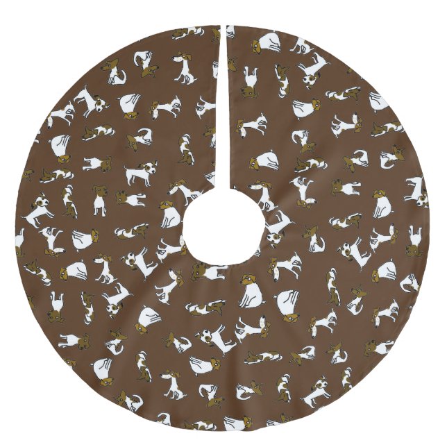 Jack Russell Terrier Cartoon Tree Skirt (Front)