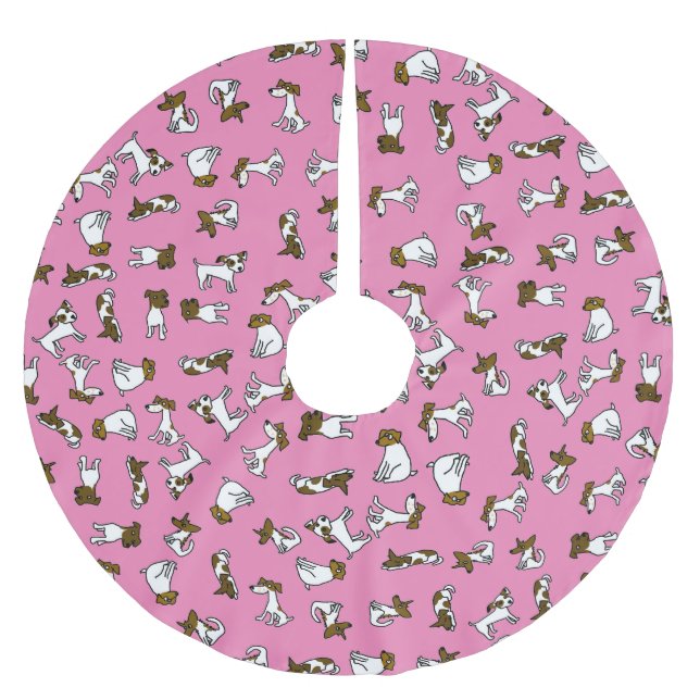 Jack Russell Terrier Cartoon Tree Skirt (Front)