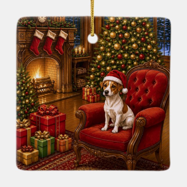 Jack Russell Terrier  Ceramic Ornament (Back)