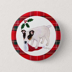 Jack Russell Terrier Christmas 2 Inch Round Button