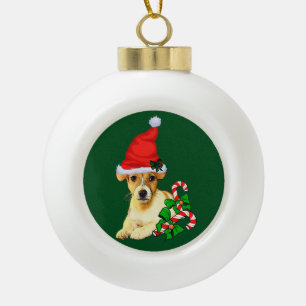 Jack Russell Terrier Christmas Ceramic Ball Christmas Ornament