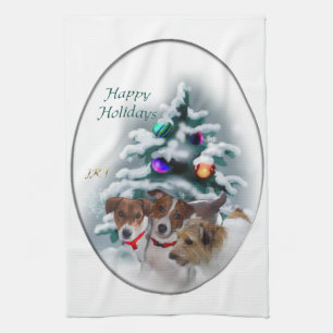 Jack Russell Terrier Christmas Kitchen Towel