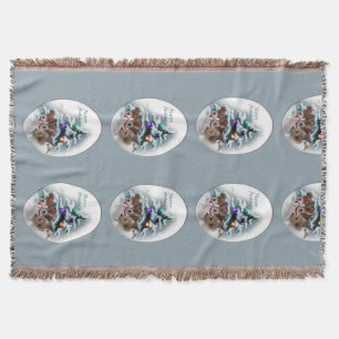 Jack Russell Terrier Christmas Throw Blanket