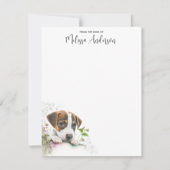 Jack Russell Terrier Cute Puppy Dog Personalized Card (Front)