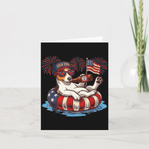Jack Russell Terrier Dog 250th Aamerica Patriotic Card