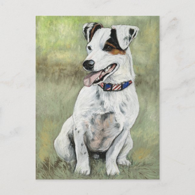 Jack Russell Terrier Dog Art Postcard (Front)