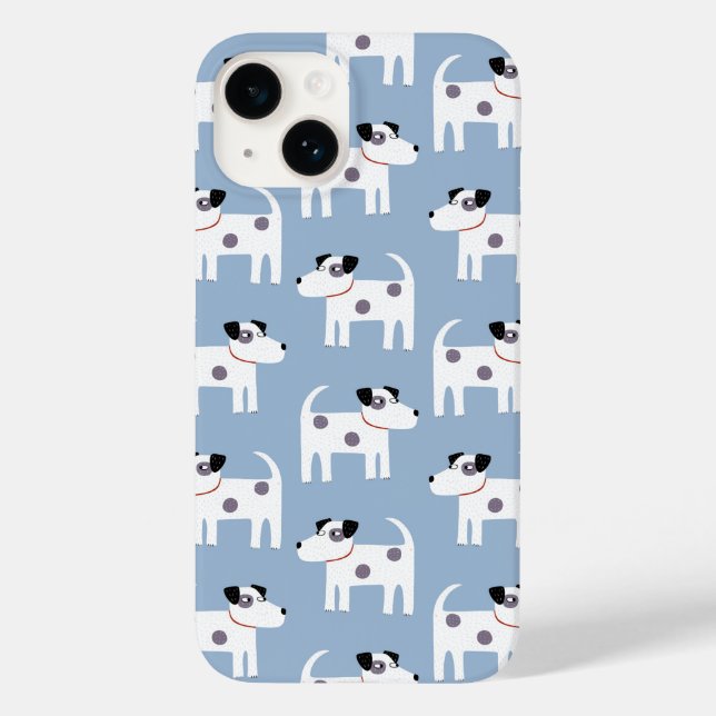 Jack Russell Terrier Dog Blue Case-Mate iPhone Case (Back)