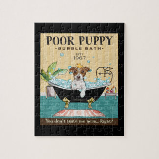 Jack Russell Terrier Dog Bubble Bath Jigsaw Puzzle