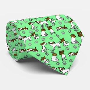 Jack Russell Terrier Dog Cartoon Tie