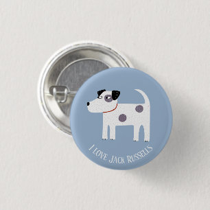 Jack Russell Terrier Dog Custom Text 1 Inch Round Button