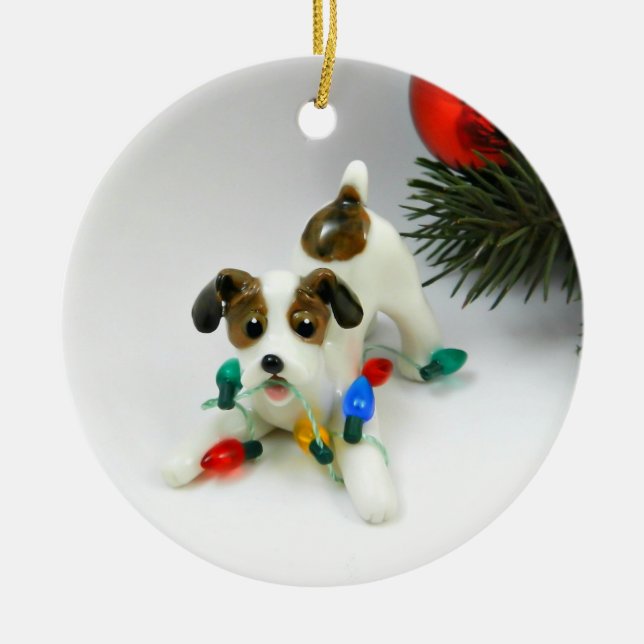 Jack Russell Terrier Dog en céramique ornement (Devant)