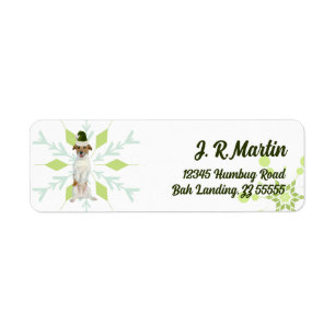 Jack Russell Terrier Dog Green Christmas Adresse