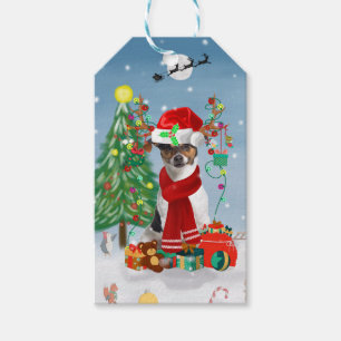 Jack Russell Terrier Dog in Snow Christmas Gifts   Gift Tags