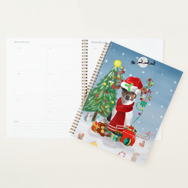 Jack Russell Terrier Dog in Snow Christmas Gifts   Planner (Display)