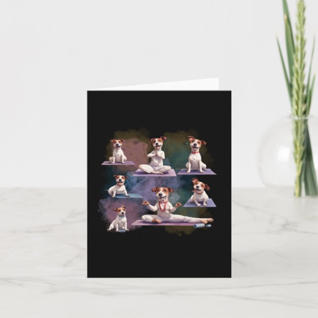 Jack Russell Terrier Dog Jack Russell Yoga Poses P Card (Front)