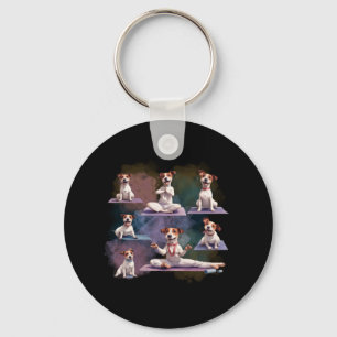 Jack Russell Terrier Dog Jack Russell Yoga Poses P Keychain
