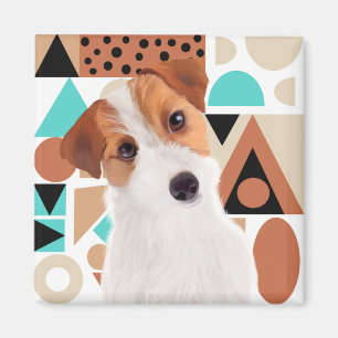 Jack Russell Terrier Dog Orange Geometric  Magnet