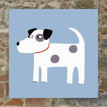Jack Russell Terrier Dog Poster<br><div class="desc">A cute but feisty Jack Russell Terrier dog on a blue background. These lovely little pups are also known as Parson Russell Terriers.</div>