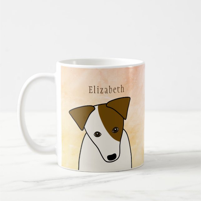 Jack Russell Terrier dog w head tilt personalized Coffee Mug (Left)