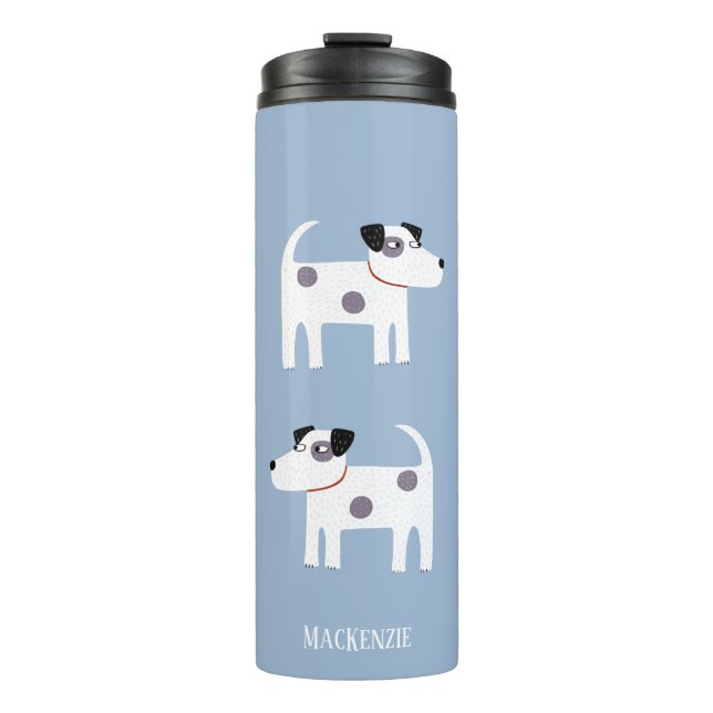 Jack Russell Terrier Dogs Custom Name Thermal Tumbler (Front)