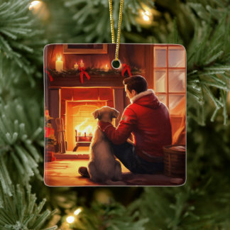 Jack Russell Terrier Fireman, Puppy, Pet Dog Lover Ceramic Ornament