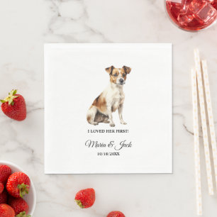 Jack Russell Terrier Full Colour Pet Wedding Napkin